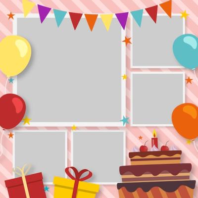 Flat Birthday Collage Frames Collection – Free Stock Photos for Download