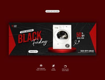 Black Friday Super Sale Facebook Cover Template – Free Download