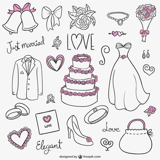 Wedding Scribbles Collection – Free Stock Photos for Download