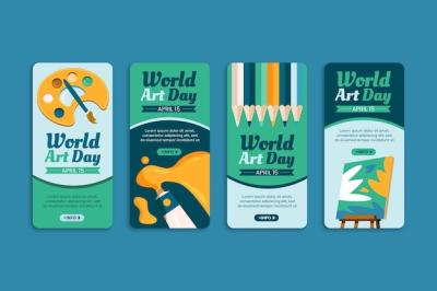 Flat World Art Day Instagram Stories Collection – Free Download