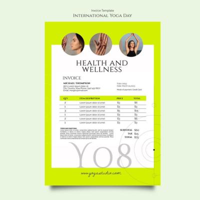 International Yoga Day Invoice Template – Free Download