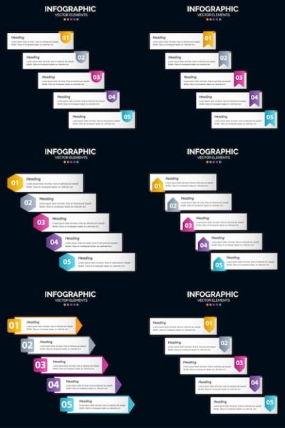 5 Steps Cycle Diagrams and Timelines Infographics Pack – Free Stock Photo for Download