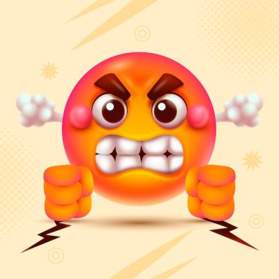 Gradient Hate Emoji Illustration – Free Download