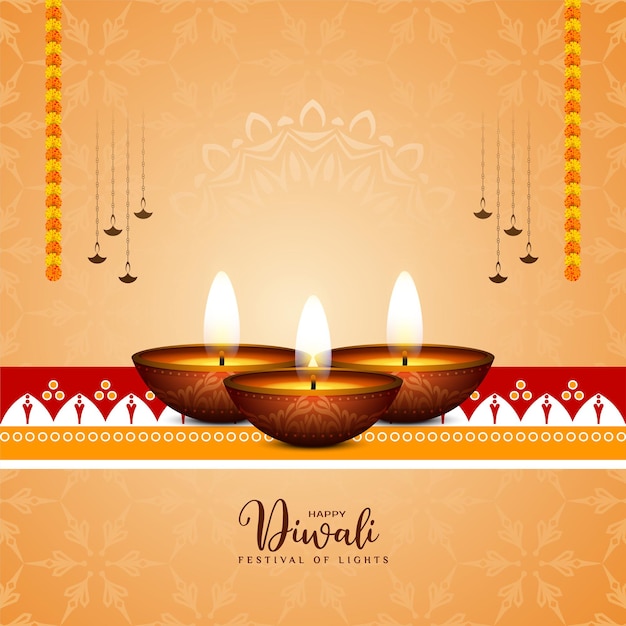 Happy Diwali Indian Religious Festival Background Design – Free Download