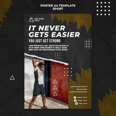 Strong Poster Template for Creative Projects – Free Download