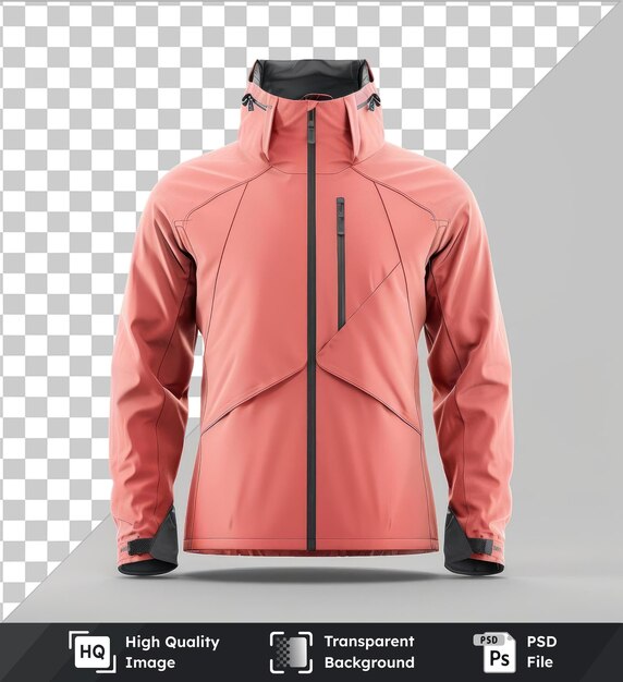 Premium Coral Jacket in Transparent Background PSD – Free to Download