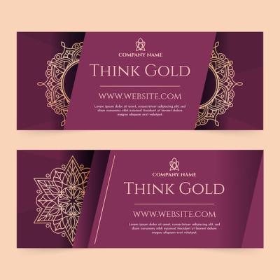 Gradient Golden Luxury Horizontal Banners Set – Free to Download