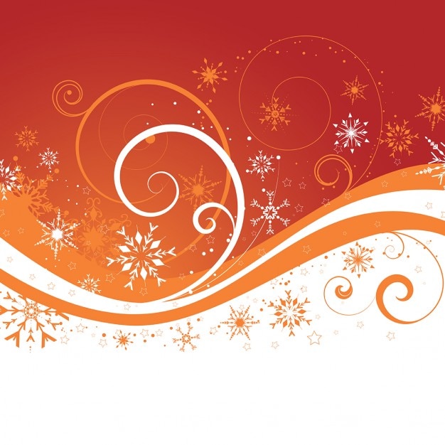 Christmas Orange Background with Snowflakes – Free Download