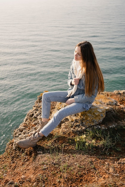 Wanderlust Concept: Young Woman Enjoying Peaceful Surroundings – Free Download