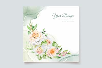 Hand Drawn Roses Wedding Invitation Card Set – Free Download