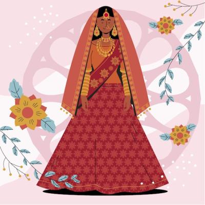 Indian Bride Illustration – Free Download, Free Stock Photo