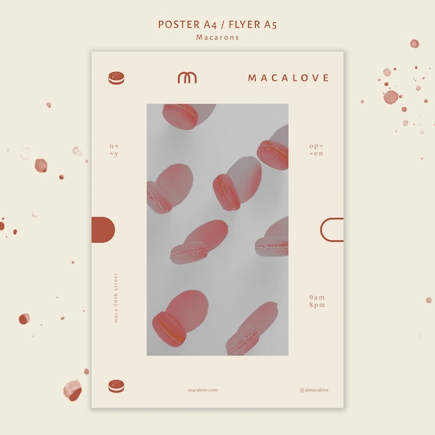 Macarons Shop Poster Template – Free Download, Free Stock Photo