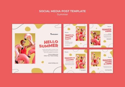 Hello Summer Social Media Post Template – Free Download