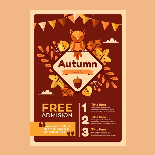 Flat Autumn Celebration Vertical Poster Template – Free Download