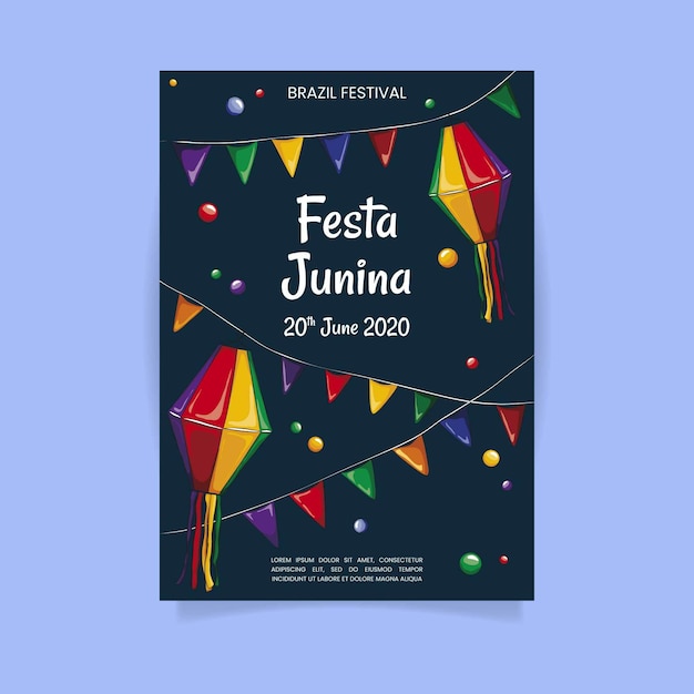 Festa Junina Poster Template – Free Download Stock Photo