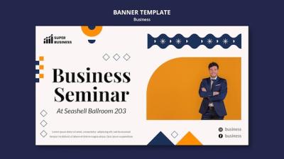 Flat Design Business Banner Template for Free Download