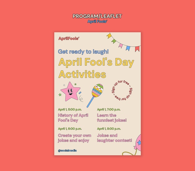 April Fools Celebration Leaflet – Free Download, Free Stock Photo