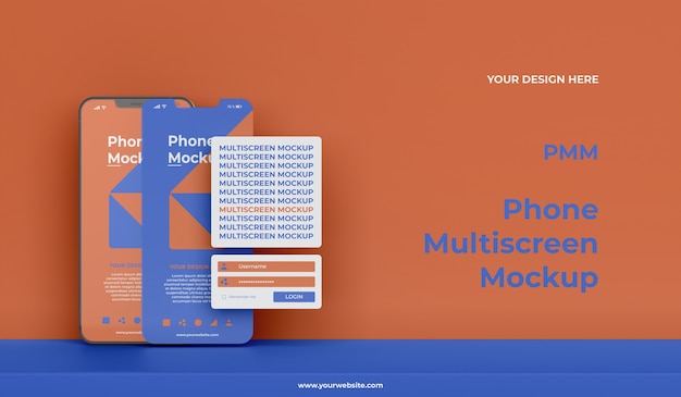 Multiscreen Gravity Phone Mockup Design – Free Download