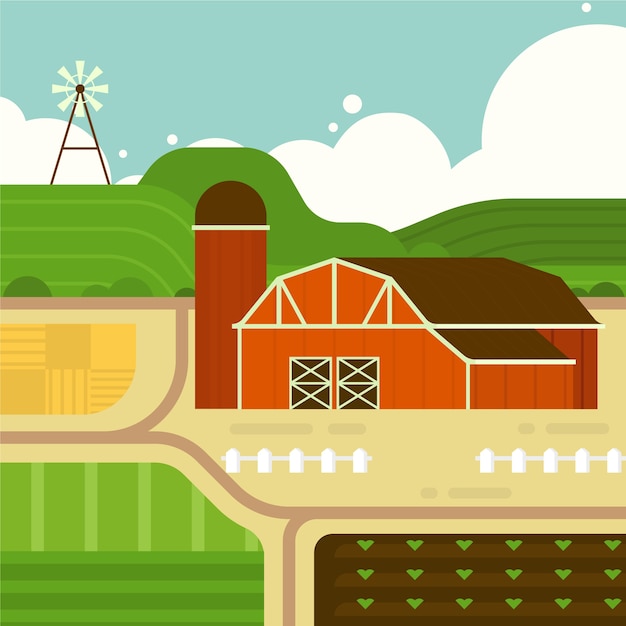 Illustration of Organic Farming Concept – Free Download