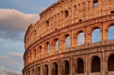 Low Angle View of the Colosseum Against Sky – Free Download