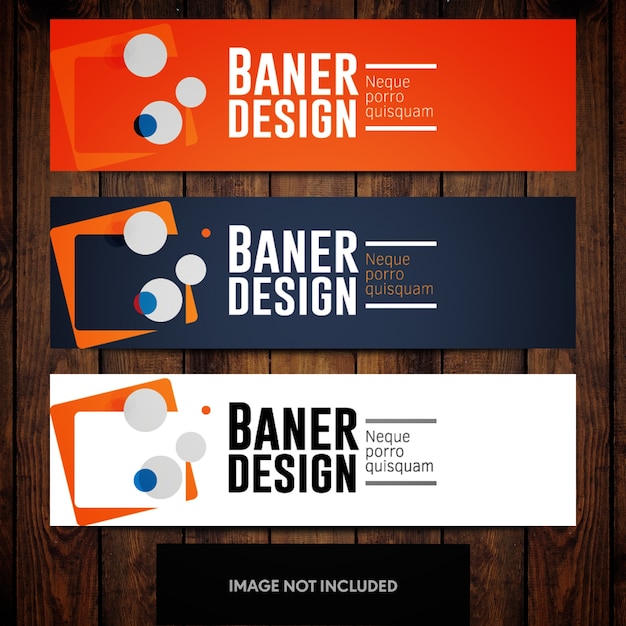 Orange Blue Abstract Banner Template on White Background – Free to Download