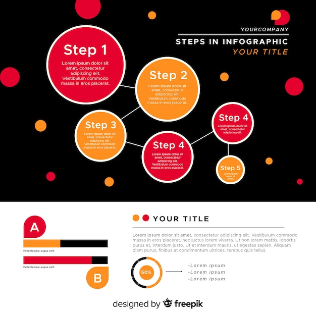 Flat Circles Infographic Steps – Free Download for Stock Photo