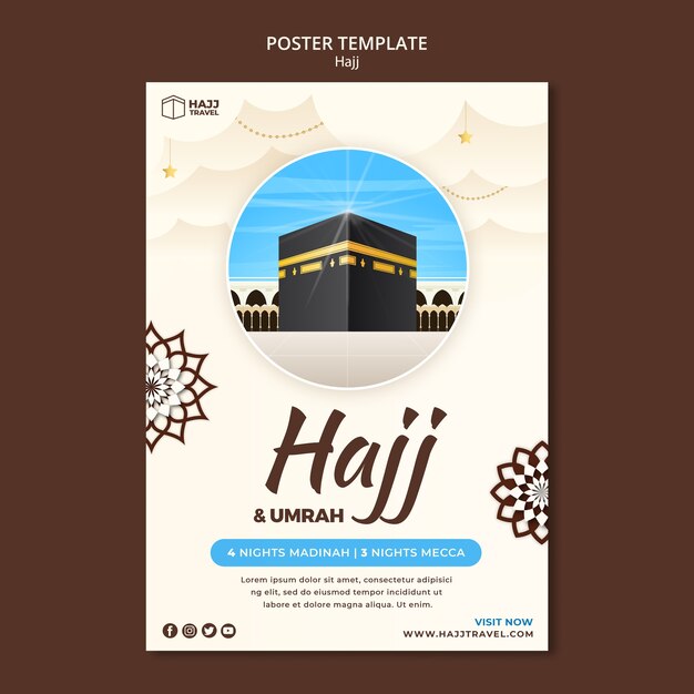 Hajj Vertical Poster Template Featuring Mecca – Free Download