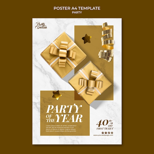 Luxury Golden Party Poster – Free Download