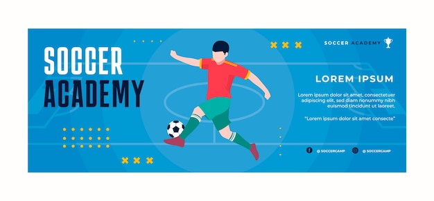 Flat Soccer Social Media Cover Template – Free Download