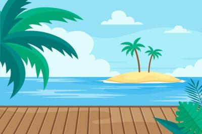 Organic Flat Summer Background for Videocalls – Free Download