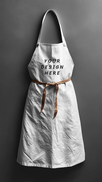 White Apron Mockup for Creative Projects – Free Download