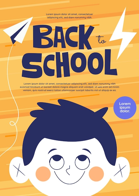 Back to School Cartoon Vertical Poster Template – Free Download