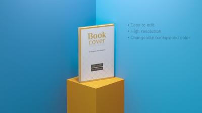 Luxury PSD Book Cover Mockup with Editable Background Color – Free Download