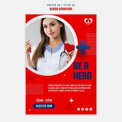 Donate Blood Flyer Template – Free Download, Download Free Stock Photo