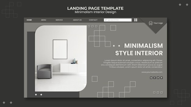 Minimalist Interior Design Landing Page Template for Free Download