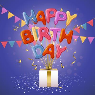 Happy Birthday Balloon Letters Background – Free Download, Free Stock Photo