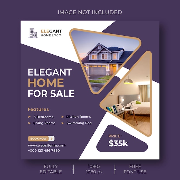 Real Estate House Property Social Media Instagram Post and Web Banner Template – Free Download