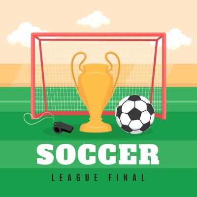 Flat Soccer League Final Illustration – Free Download