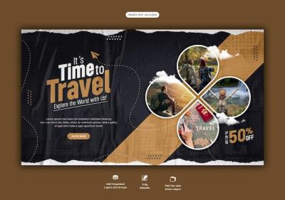 Eye-Catching Travel and Tourism Web Banner Template – Free Download