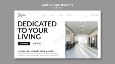 Construction Project Landing Page – Free Download