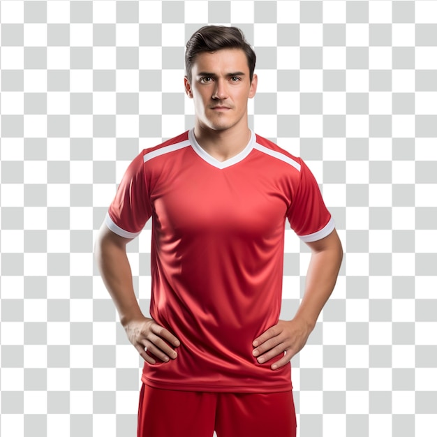 Psd Man Wearing a Soccer Jersey with Transparent Background – Free to Download