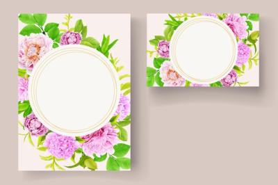 Peonies Ornament Background and Frame Card Design – Free Stock Photo Download