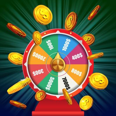 Flying Golden Coins in a Wheel of Fortune – Free to Download