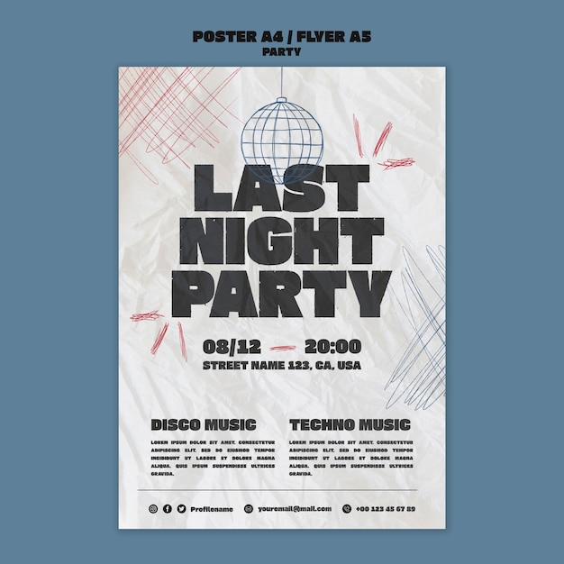 Vertical Poster Template for Party and Celebration – Free Stock Photo Download