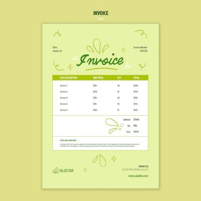 Healthy Food Invoice Template – Free Download