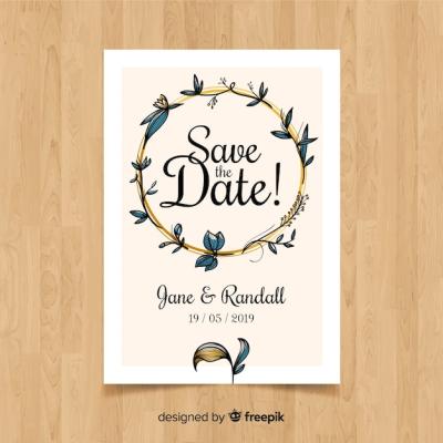 Hand Drawn Wedding Card Template – Free Download