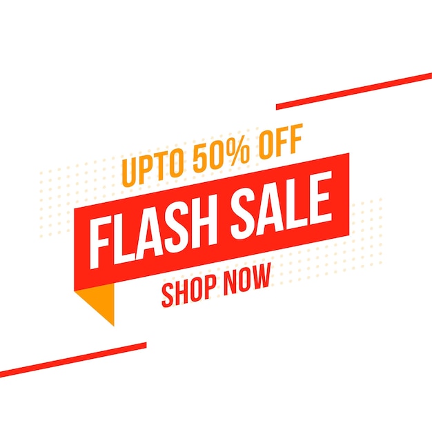 Flash Sale Flat Style Banner with Offer Details – Download Free Stock Photo