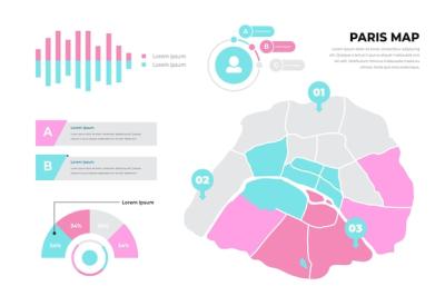 Paris Map Infographics Template – Free Download