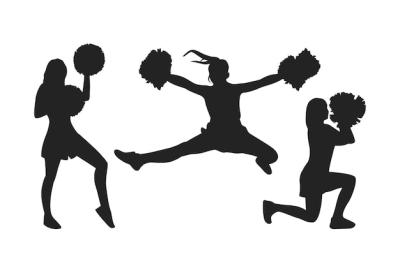 Cheerleader Silhouette in Flat Design – Free Download