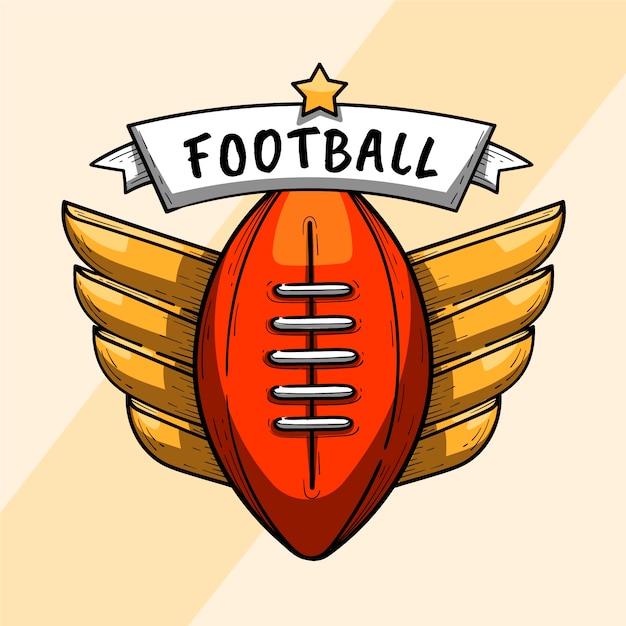 Hand Drawn American Football Logo Template – Free Download